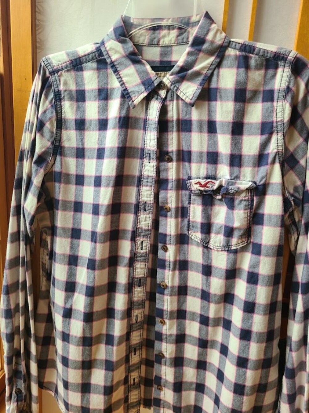 HOLLISTER WOMENS LONG SLEEVE BUTTON UP SHIRT SIZE M